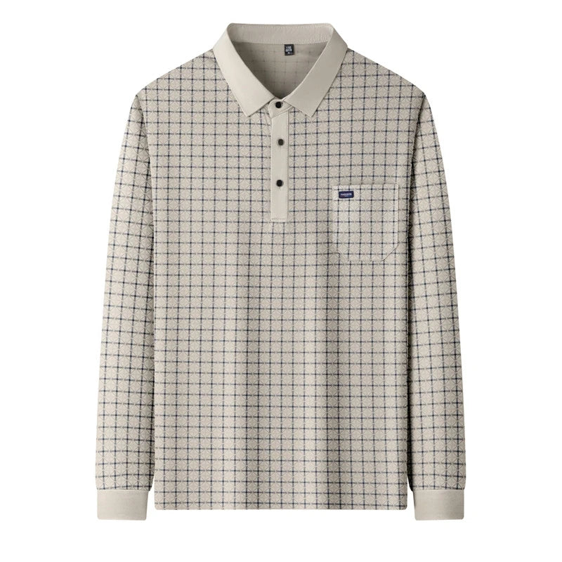 Preferred Department Store Men's 2026 Autumn New Casual Long-Sleeve Polo Shirt Fashionable Light Luxury T-Shirt
