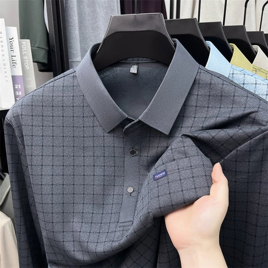 Preferred Department Store Men's 2026 Autumn New Casual Long-Sleeve Polo Shirt Fashionable Light Luxury T-Shirt