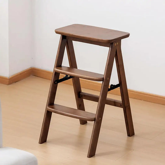 Folding Step Stool Display Stand 3 Layer Plant Stand Sturdy Convenient Nonslip Wooden Chair for Bar Garage Department Stores