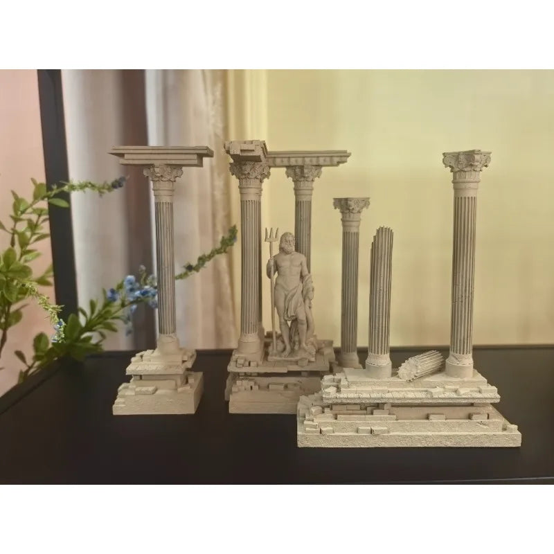 (185mm high) Resin figurine of retro Roman architecture, fish tank water landscape decoration LTCP-407