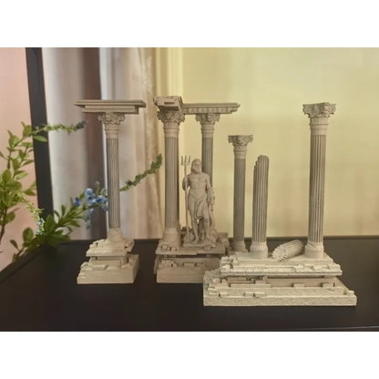 (185mm high) Resin figurine of retro Roman architecture, fish tank water landscape decoration LTCP-407