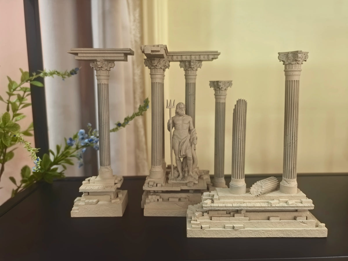 (185mm high) Resin figurine of retro Roman architecture, fish tank water landscape decoration LTCP-407