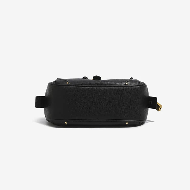 New Motorcycle Style Multi‑layer Shoulder Handbag for  Women, Fashion PU Soft Leather Medium Size Commuter Underarm Bag