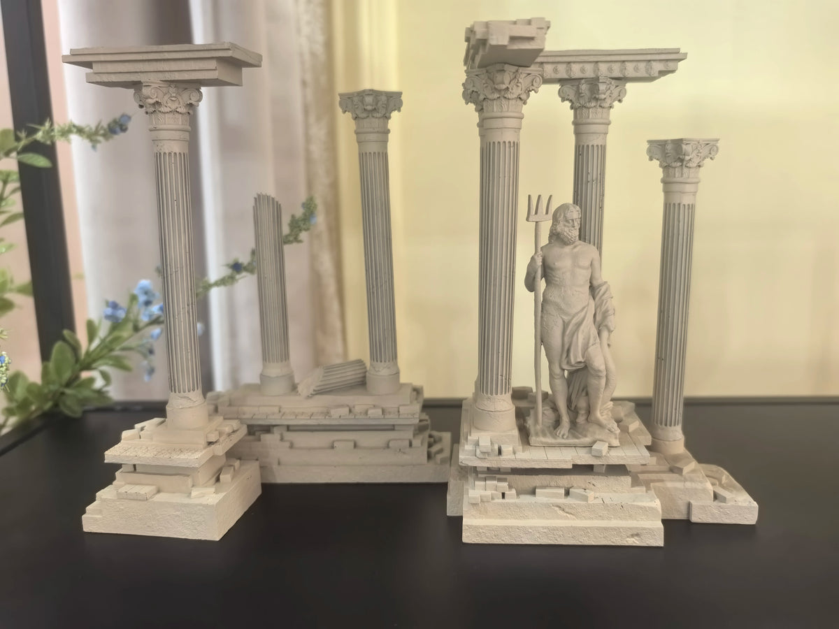 (185mm high) Resin figurine of retro Roman architecture, fish tank water landscape decoration LTCP-407