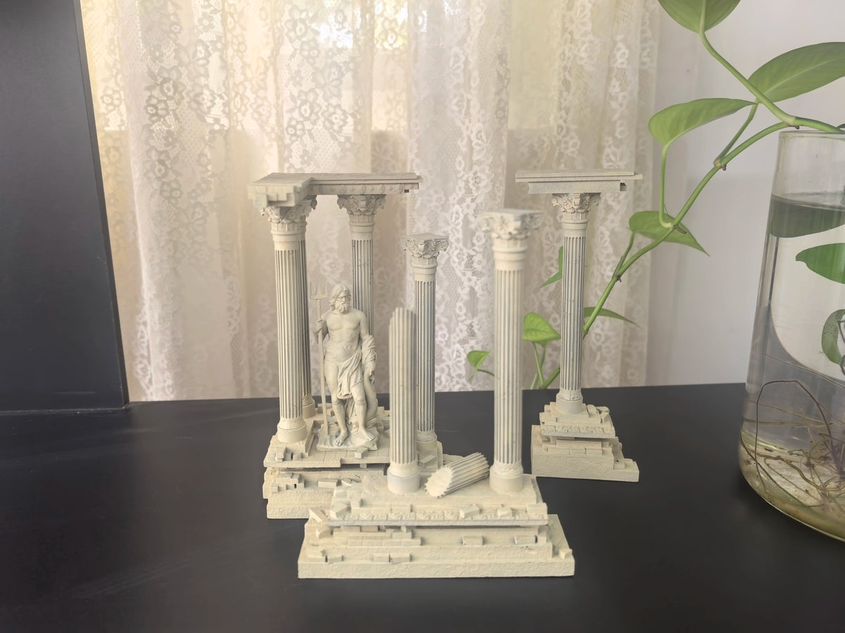 (185mm high) Resin figurine of retro Roman architecture, fish tank water landscape decoration LTCP-407