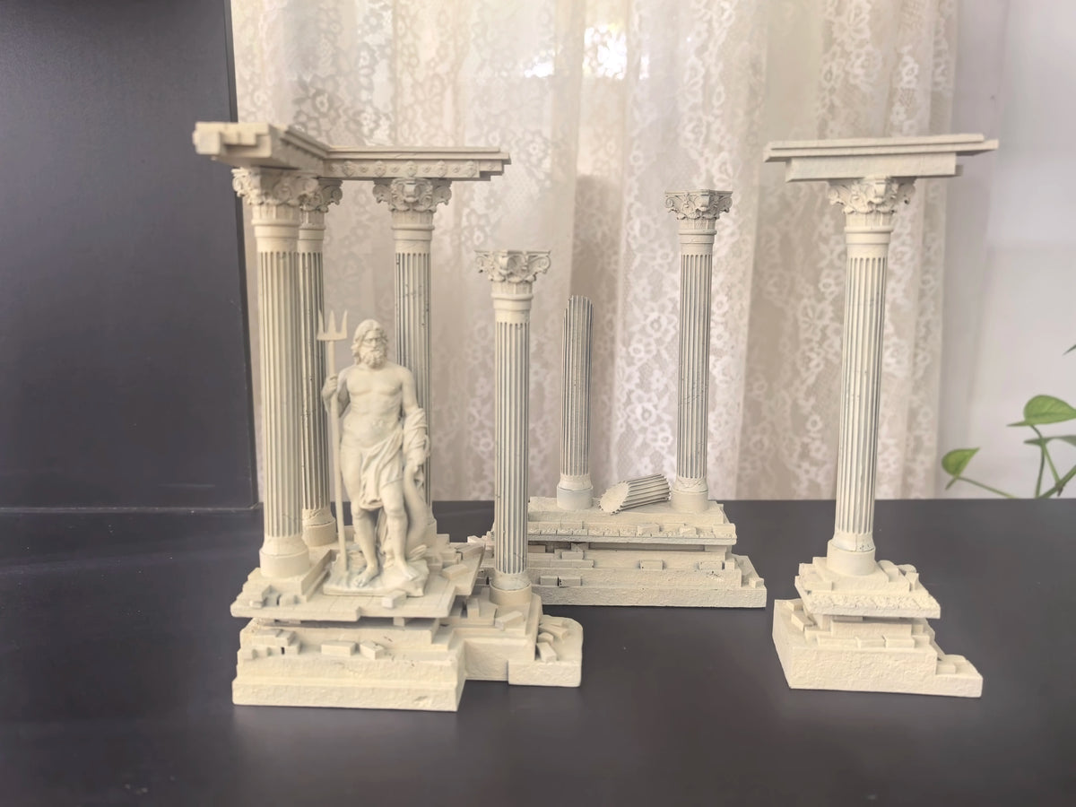 (185mm high) Resin figurine of retro Roman architecture, fish tank water landscape decoration LTCP-407