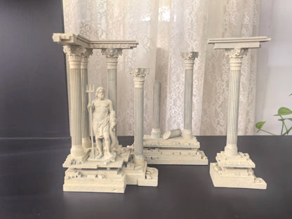 (185mm high) Resin figurine of retro Roman architecture, fish tank water landscape decoration LTCP-407