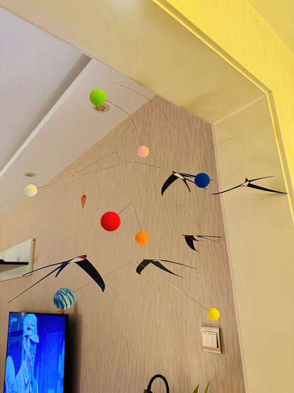 Finished Product with Contrasting Color Design, Modern Minimalist Style, Dynamic Balance Pendant, DIY Material Kit, Aerial Decoration for Clothing Store